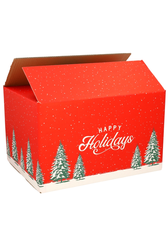 Kerstpakketdozen Happy Holidays Rood 39x29x12.6cm 15stuks Kerstpakketdozen Happy Holidays Rood 39x29x12.6cm 15stuks