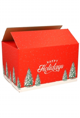 Kerstpakketdozen Happy Holidays Rood 39x29x17.7cm 15stuks OP IS OP