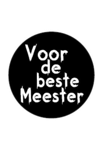 Etiketten Zwart Voor De Beste Meester Wit 4.7cm 500stuks