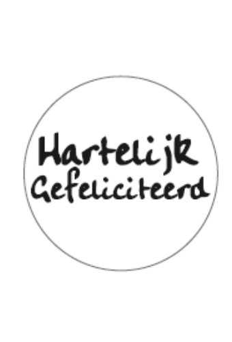 Etiketten Hartelijk Gefeliciteerd Zwart & Wit 4cm 500stuks