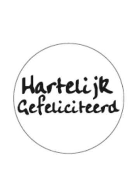 Etiketten Hartelijk Gefeliciteerd Zwart & Wit 4cm 500stuks