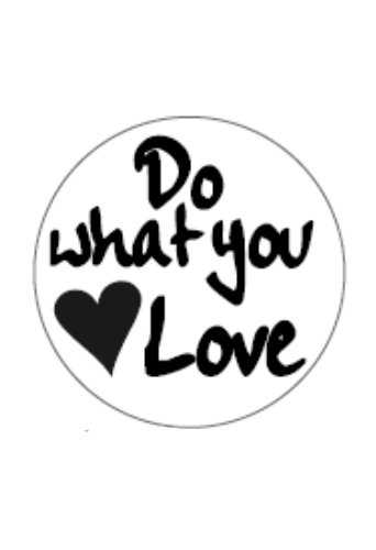 Etiketten Zwart Do What You Love Wit 3.9x3.9cm 500stuks