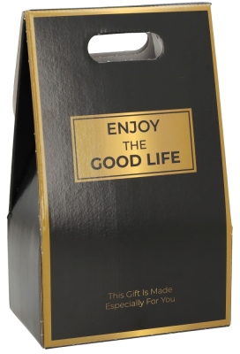 Geschenkdozen Draag Giftbage Enjoy The Good Life 15x10x25cm 15stuks Geschenkdozen Draag Giftbage Enjoy The Good Life 15x10x25cm 15stuks