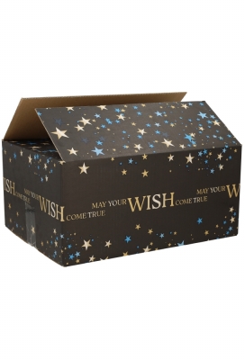 Kerstpakketdozen Make Your Wish Zwart 39x29x23.2cm 15stuks Kerstpakketdozen Make Your Wish Zwart 39x29x23.2cm 15stuks