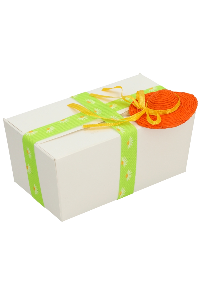 Kado Decoratie Hoedje Oranje 5.5cm & lintje Met Prikker 10stuks