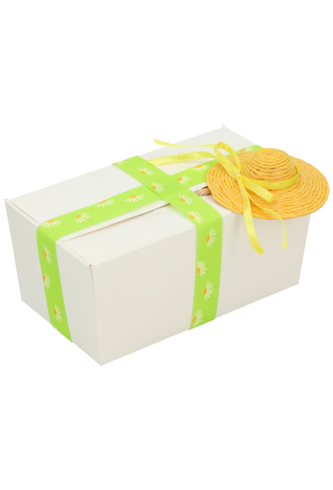 Kado Decoratie Hoedje Geel 5.5cm & lintje Met Prikker 10stuks