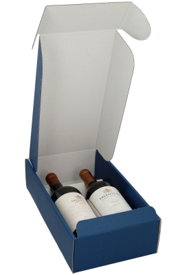 Luxe Wijndozen Ferro Blauw voor 2 fles 34x18.5x9cm 30stuks Luxe Wijndozen Ferro Blauw voor 2 fles 34x18.5x9cm 30stuks