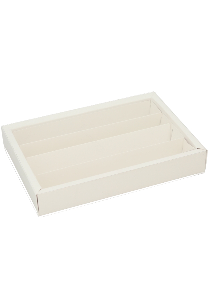 Bonbondoosjes Wit Relief Transp.Venster 21.5x14.5x3.5cm 10stuks