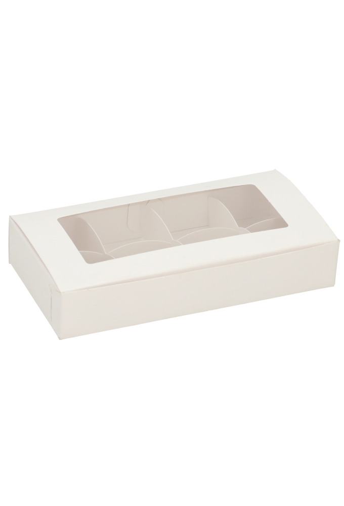 Bonbondoosjes Wit Relief Transp.Venster 16x8x3cm 10stuks