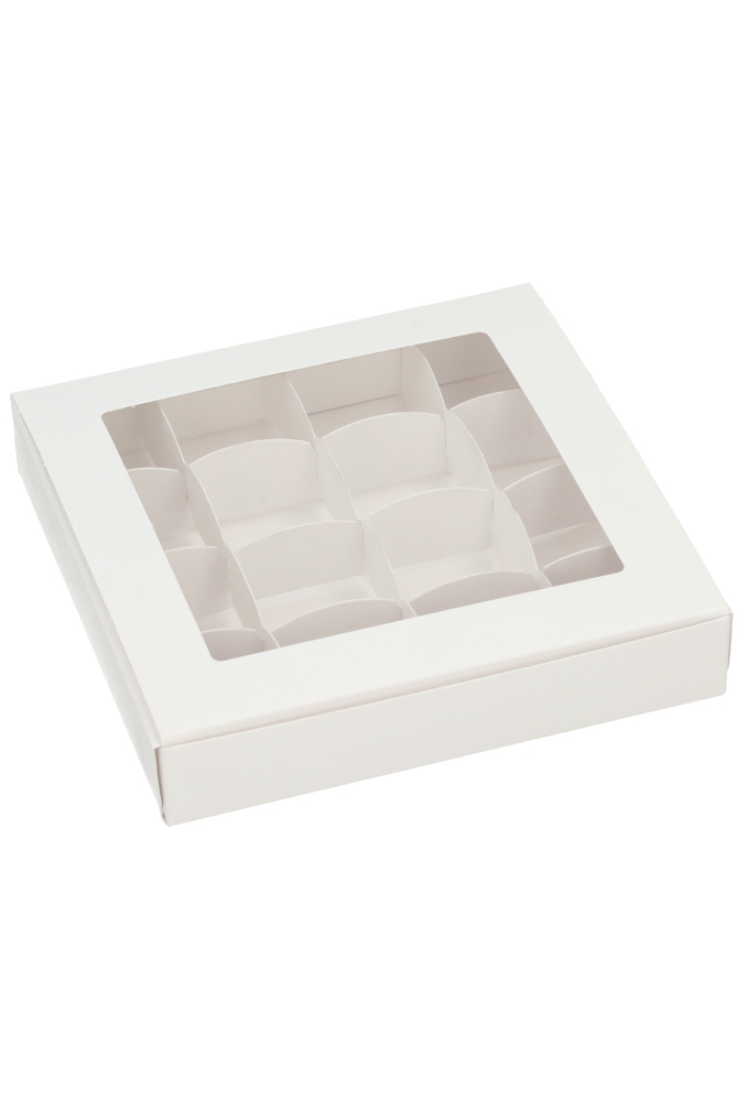 Bonbondoosjes Bonz Wit Transpant Venster 16x16x3cm 10stuks Bonbondoosjes Bonz Wit Transpant Venster 16x16x3cm 10stuks