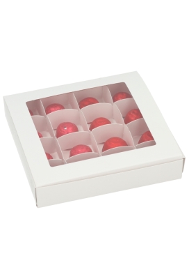 Bonbondoosjes Bonz Wit Transpant Venster 16x16x3cm 10stuks Bonbondoosjes Bonz Wit Transpant Venster 16x16x3cm 10stuks