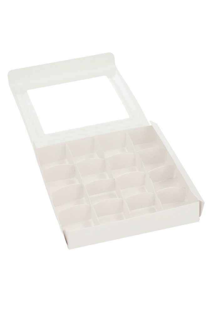 Bonbondoosjes Bonz Wit Transpant Venster 16x16x3cm 10stuks Bonbondoosjes Bonz Wit Transpant Venster 16x16x3cm 10stuks