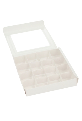 Bonbondoosjes Bonz Wit Transpant Venster 16x16x3cm 10stuks Bonbondoosjes Bonz Wit Transpant Venster 16x16x3cm 10stuks