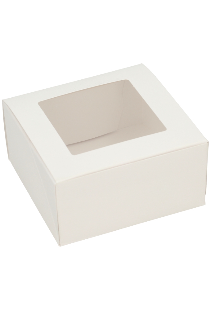 Geschenkdoos Cateringdoos Lino Wit Venster 12x12x6cm 10stuks