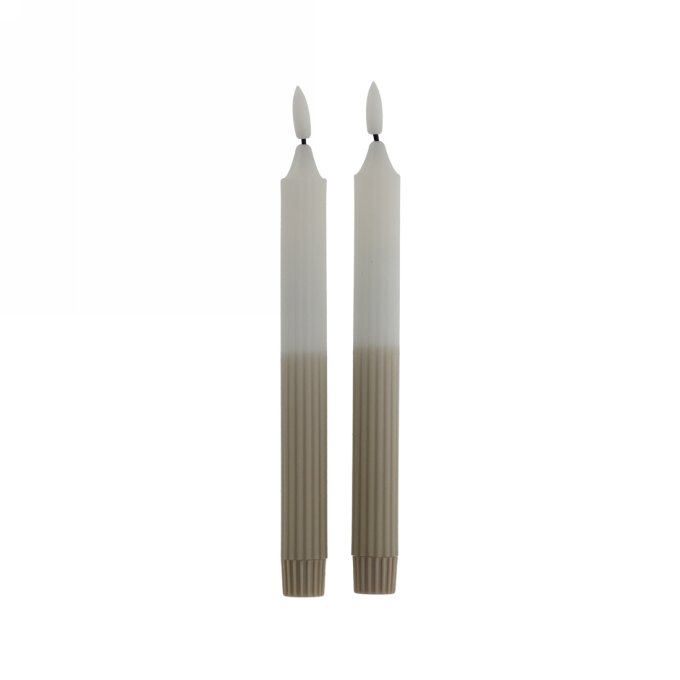 Jens Living Led Dinerkaars Ribbel Wit & Taupe set van 2st 2x2x24cm 1st Jens Living Led Dinerkaars Ribbel Wit & Taupe set van 2st 2x2x24cm 1st