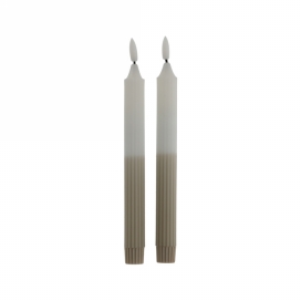 Jens Living Led Dinerkaars Ribbel Wit & Taupe set van 2st 2x2x24cm 1st Jens Living Led Dinerkaars Ribbel Wit & Taupe set van 2st 2x2x24cm 1st