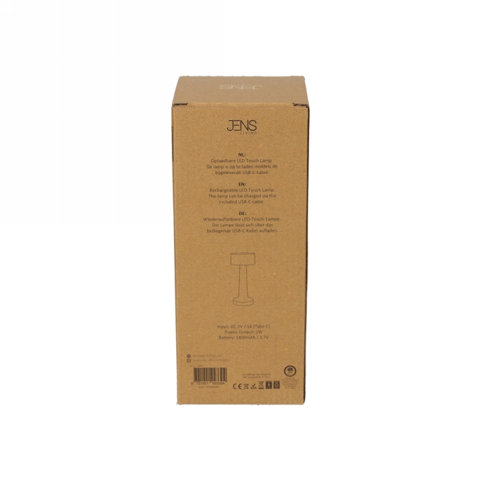 Jens Living Led Touch Lamp Goud 8.8x8.8x21.8cm 1stuks Jens Living Led Touch Lamp Goud 8.8x8.8x21.8cm 1stuks