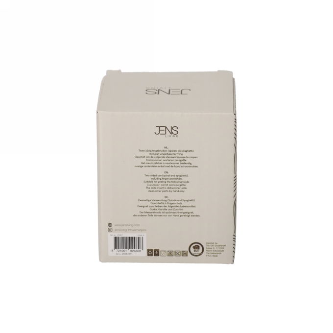 Jens Living Spiraalsnijder 8.5x8.5x9.5cm 1stuks Jens Living Spiraalsnijder 8.5x8.5x9.5cm 1stuks