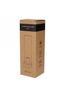 Jens Living Kandelaar Tess Zwart 9x9x28.5cm 1stuks Jens Living Kandelaar Tess Zwart 9x9x28.5cm 1stuks