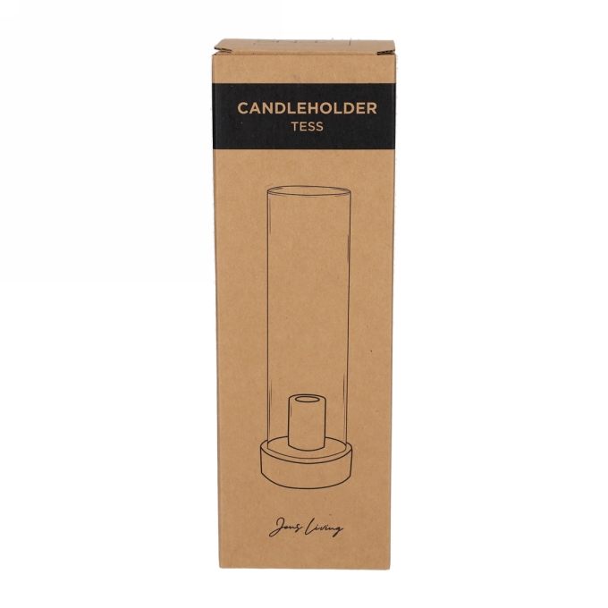 Jens Living Kandelaar Tess Zwart 9x9x28.5cm 1stuks