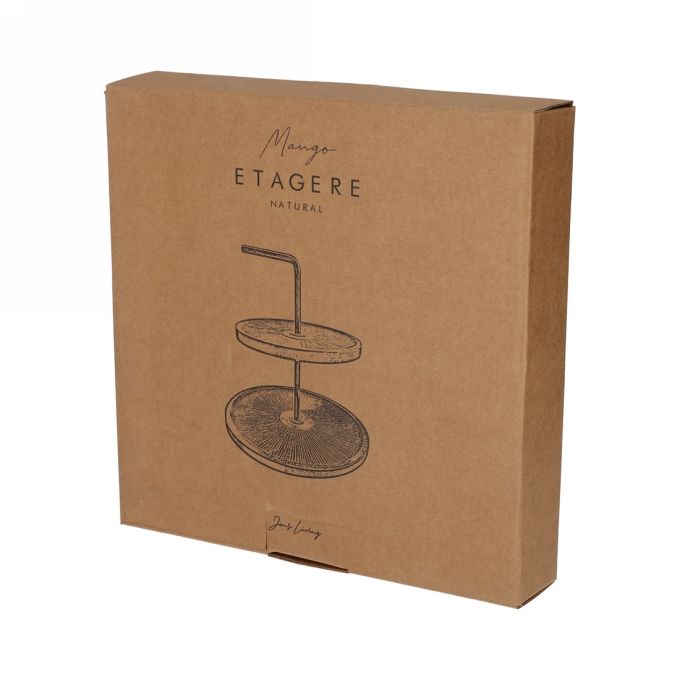Jens Living Mango Etagere Naturel 25x25x19cm 1stuks Jens Living Mango Etagere Naturel 25x25x19cm 1stuks