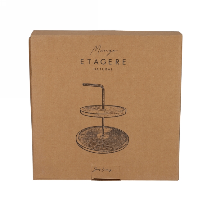 Jens Living Mango Etagere Naturel 25x25x19cm 1stuks Jens Living Mango Etagere Naturel 25x25x19cm 1stuks