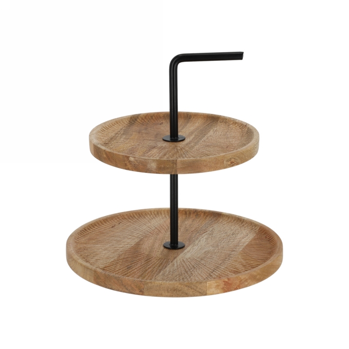 Jens Living Mango Etagere Naturel 25x25x19cm 1stuks Jens Living Mango Etagere Naturel 25x25x19cm 1stuks