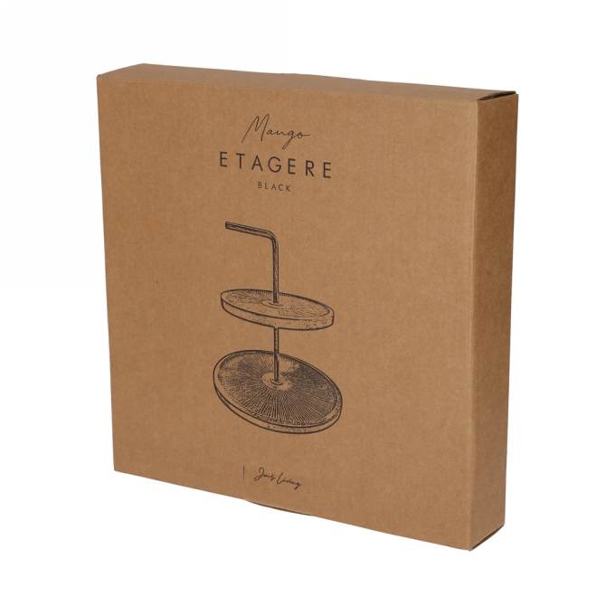 Jens Living Mango Etagere Zwart 25x25x19cm 1stuks Jens Living Mango Etagere Zwart 25x25x19cm 1stuks