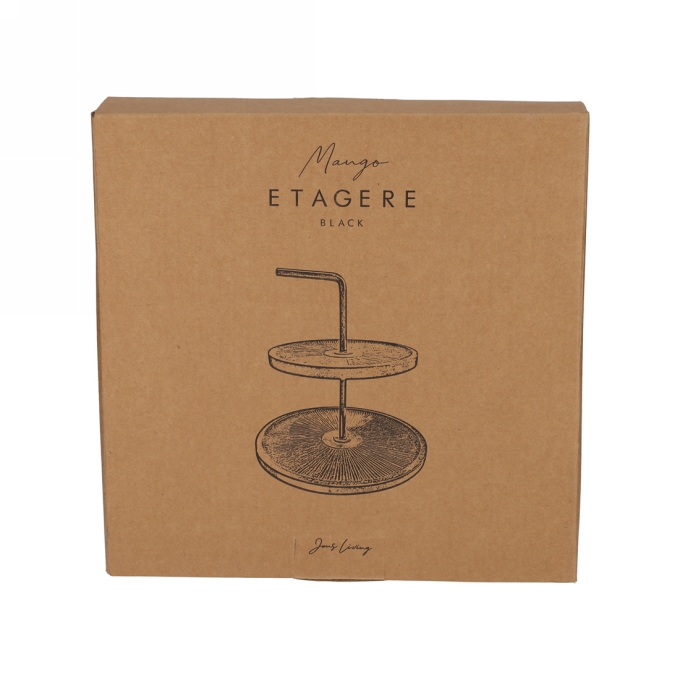 Jens Living Mango Etagere Zwart 25x25x19cm 1stuks Jens Living Mango Etagere Zwart 25x25x19cm 1stuks