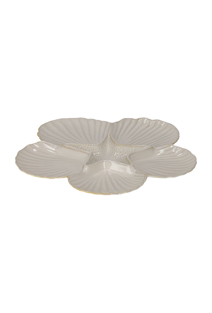 Jens Living Serveerbord Schelp 30x30x3.5cm 1stuks Jens Living Serveerbord Schelp 30x30x3.5cm 1stuks