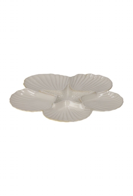 Jens Living Serveerbord Schelp 30x30x3.5cm 1stuks Jens Living Serveerbord Schelp 30x30x3.5cm 1stuks