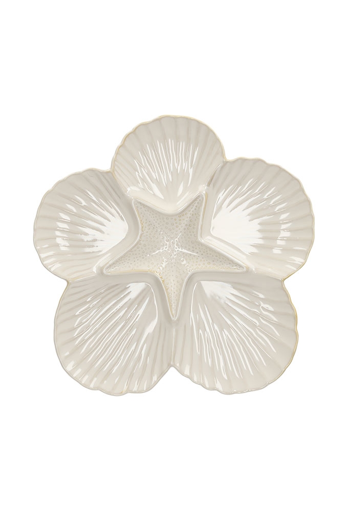 Jens Living Serveerbord Schelp 30x30x3.5cm 1stuks Jens Living Serveerbord Schelp 30x30x3.5cm 1stuks