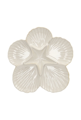 Jens Living Serveerbord Schelp 30x30x3.5cm 1stuks Jens Living Serveerbord Schelp 30x30x3.5cm 1stuks