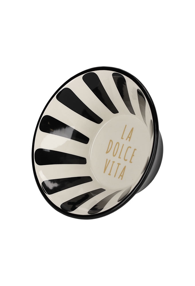 Jens Living La Dolce Vita Kom Zwart 15.3x15.3x6.5cm 1stuks