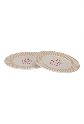 Jens Living La Dolce Vita Bordjes Perzik set van 2st 16x16x2.8cm 1st Jens Living La Dolce Vita Bordjes Perzik set van 2st 16x16x2.8cm 1st