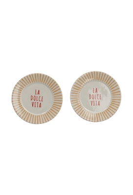 Jens Living La Dolce Vita Bordjes Perzik set van 2st 16x16x2.8cm 1st Jens Living La Dolce Vita Bordjes Perzik set van 2st 16x16x2.8cm 1st