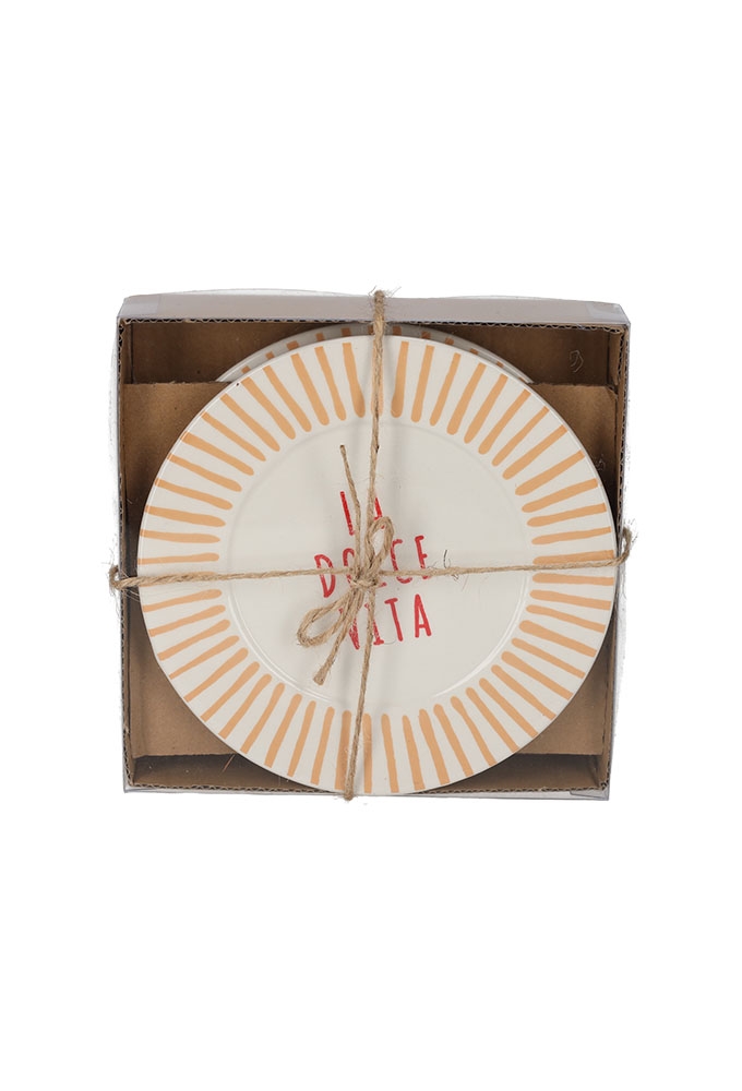 Jens Living La Dolce Vita Bordjes Perzik set van 2st 16x16x2.8cm 1st Jens Living La Dolce Vita Bordjes Perzik set van 2st 16x16x2.8cm 1st