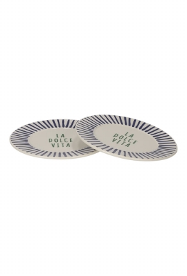 Jens Living La Dolce Vita Bordjes Blauw set van 2stuks 16x16x2.8cm 1st Jens Living La Dolce Vita Bordjes Blauw set van 2stuks 16x16x2.8cm 1st