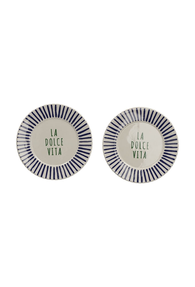 Jens Living La Dolce Vita Bordjes Blauw set van 2stuks 16x16x2.8cm 1st Jens Living La Dolce Vita Bordjes Blauw set van 2stuks 16x16x2.8cm 1st