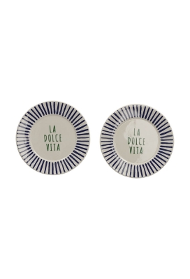 Jens Living La Dolce Vita Bordjes Blauw set van 2stuks 16x16x2.8cm 1st Jens Living La Dolce Vita Bordjes Blauw set van 2stuks 16x16x2.8cm 1st