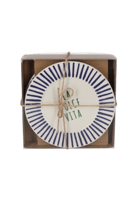 Jens Living La Dolce Vita Bordjes Blauw set van 2stuks 16x16x2.8cm 1st Jens Living La Dolce Vita Bordjes Blauw set van 2stuks 16x16x2.8cm 1st