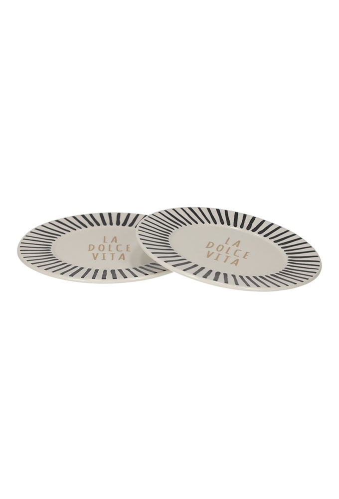 Jens Living La Dolce Vita Bordjes Zwart set van 2stuks 16x16x2.8cm 1st Jens Living La Dolce Vita Bordjes Zwart set van 2stuks 16x16x2.8cm 1st