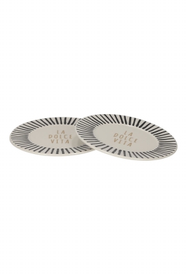 Jens Living La Dolce Vita Bordjes Zwart set van 2stuks 16x16x2.8cm 1st Jens Living La Dolce Vita Bordjes Zwart set van 2stuks 16x16x2.8cm 1st