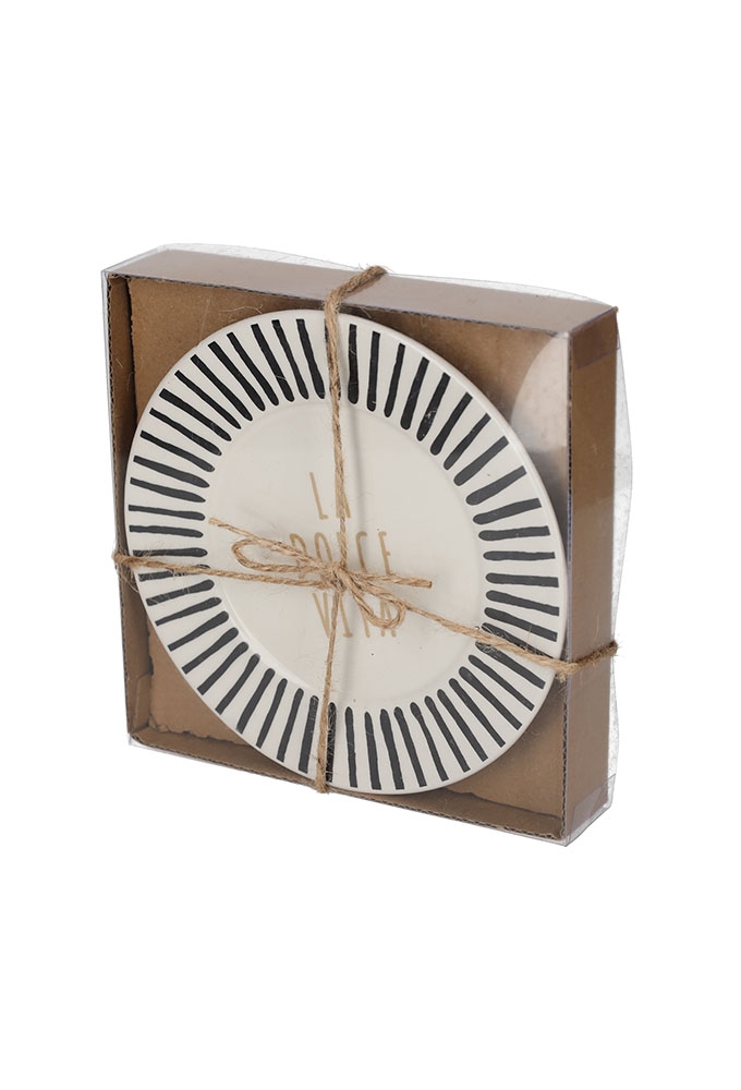 Jens Living La Dolce Vita Bordjes Zwart set van 2stuks 16x16x2.8cm 1st