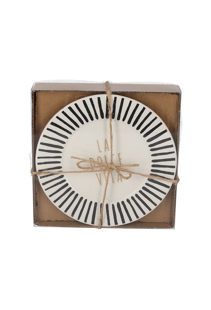 Jens Living La Dolce Vita Bordjes Zwart set van 2stuks 16x16x2.8cm 1st