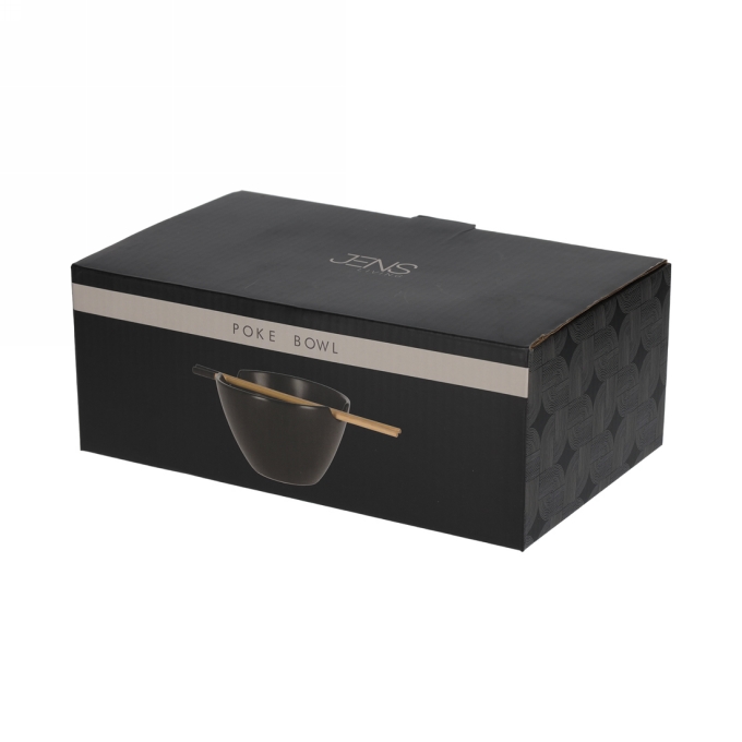 Jens Living Poke Bowl Zwart 24x13.5x8.5cm 1stuks Jens Living Poke Bowl Zwart 24x13.5x8.5cm 1stuks