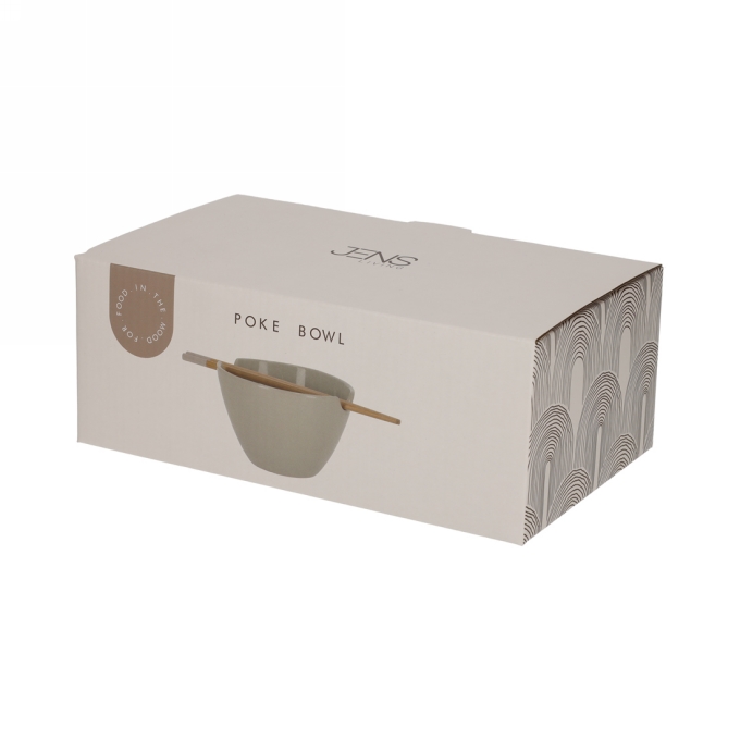 Jens Living Poke Bowl Stone 24x13.5x8.5cm 1stuks Jens Living Poke Bowl Stone 24x13.5x8.5cm 1stuks