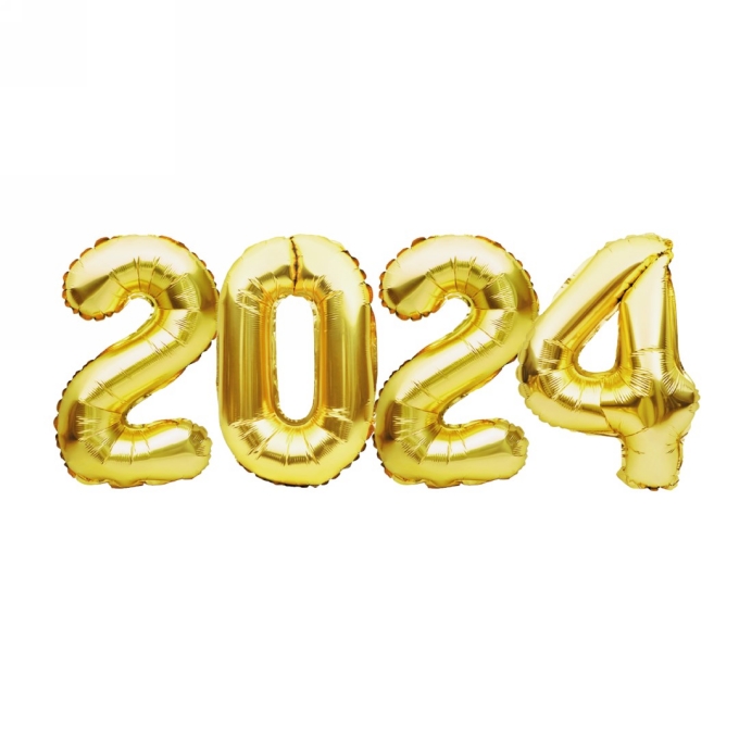 Jens Living Folie Ballon 2024 Goud 84x36x8cm 1stuks Jens Living Folie Ballon 2024 Goud 84x36x8cm 1stuks