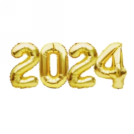 Jens Living Folie Ballon 2024 Goud 84x36x8cm 1stuks Jens Living Folie Ballon 2024 Goud 84x36x8cm 1stuks