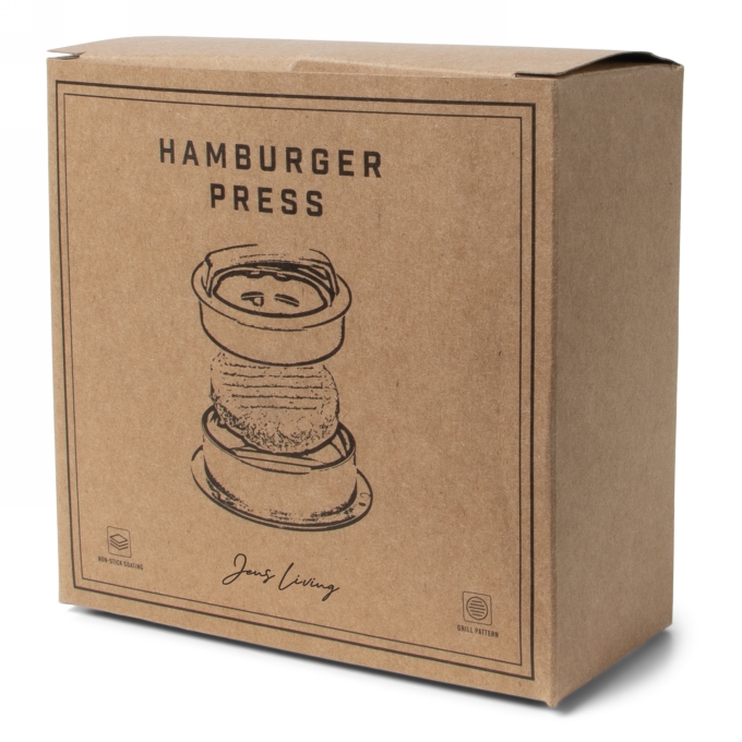 Jens Living Hamburgerpers 12.3x12.3x5.5cm 1stuks Jens Living Hamburgerpers 12.3x12.3x5.5cm 1stuks